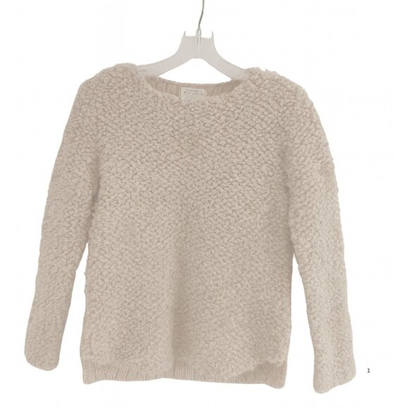 ZARA Girl’s Cozy Popcorn Knit Sweater Beige Size 9–10 Years 140 cm - Picture 2 of 4